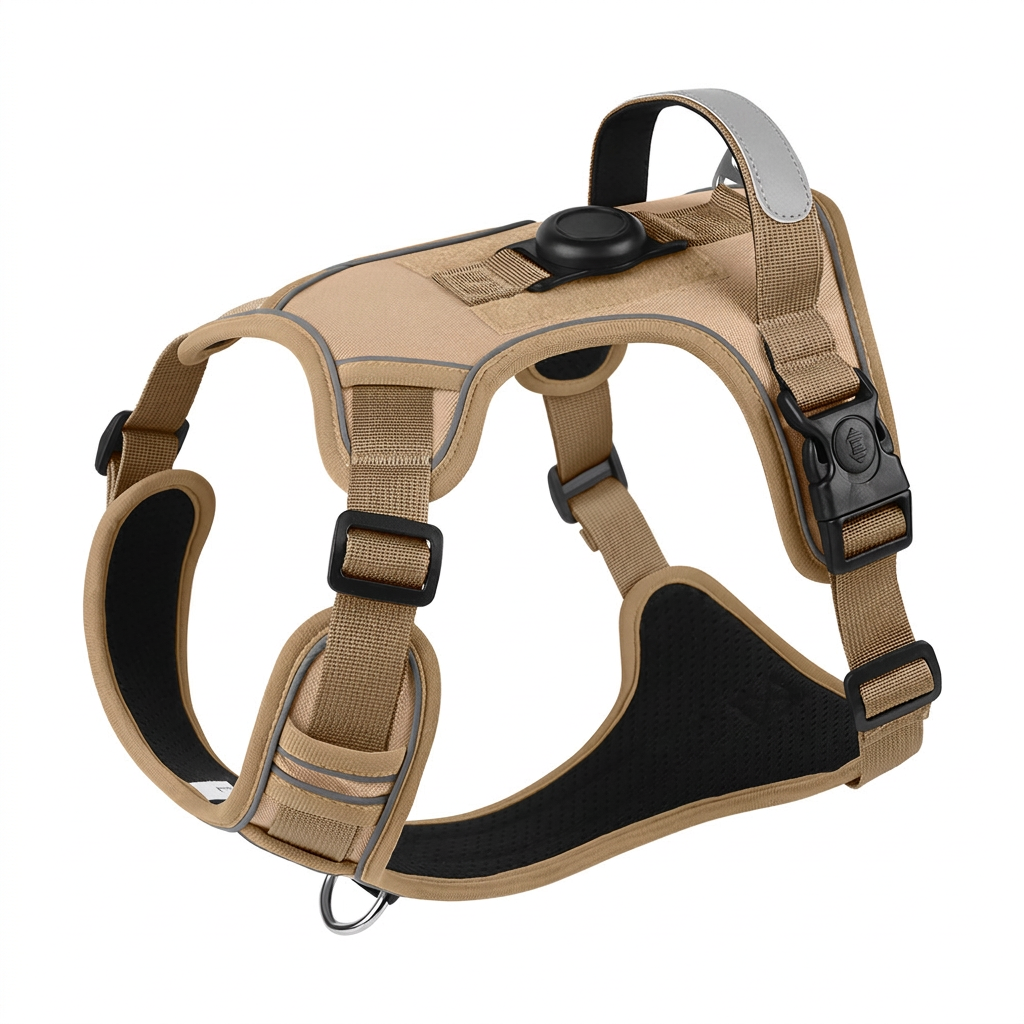 Harnais anti-traction pour chien Yzavo, coloris kaki