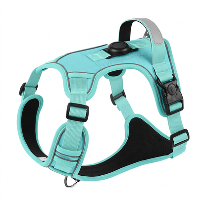 Harnais anti-traction pour chien Yzavo, coloris turquoise